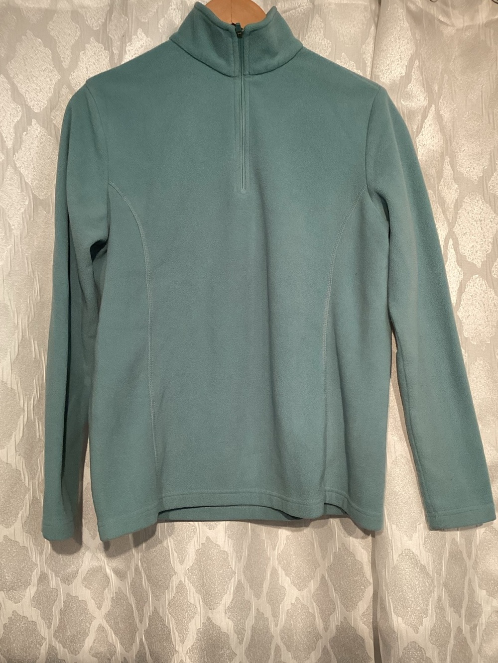 Lands' End Women’s Quarter-Zip Fleece in Seafoam